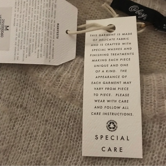 Obey Oatmeal Mohair Wool Sweater - Picture 7 of 7